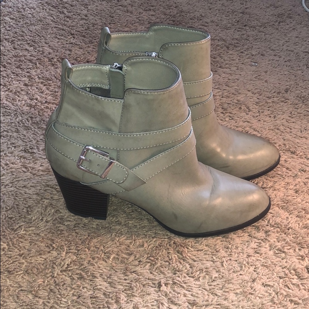 Stone Gray Heeled Booties